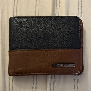 Aldo Two-Tone Midnight Blue and Brown Bifold Wallet